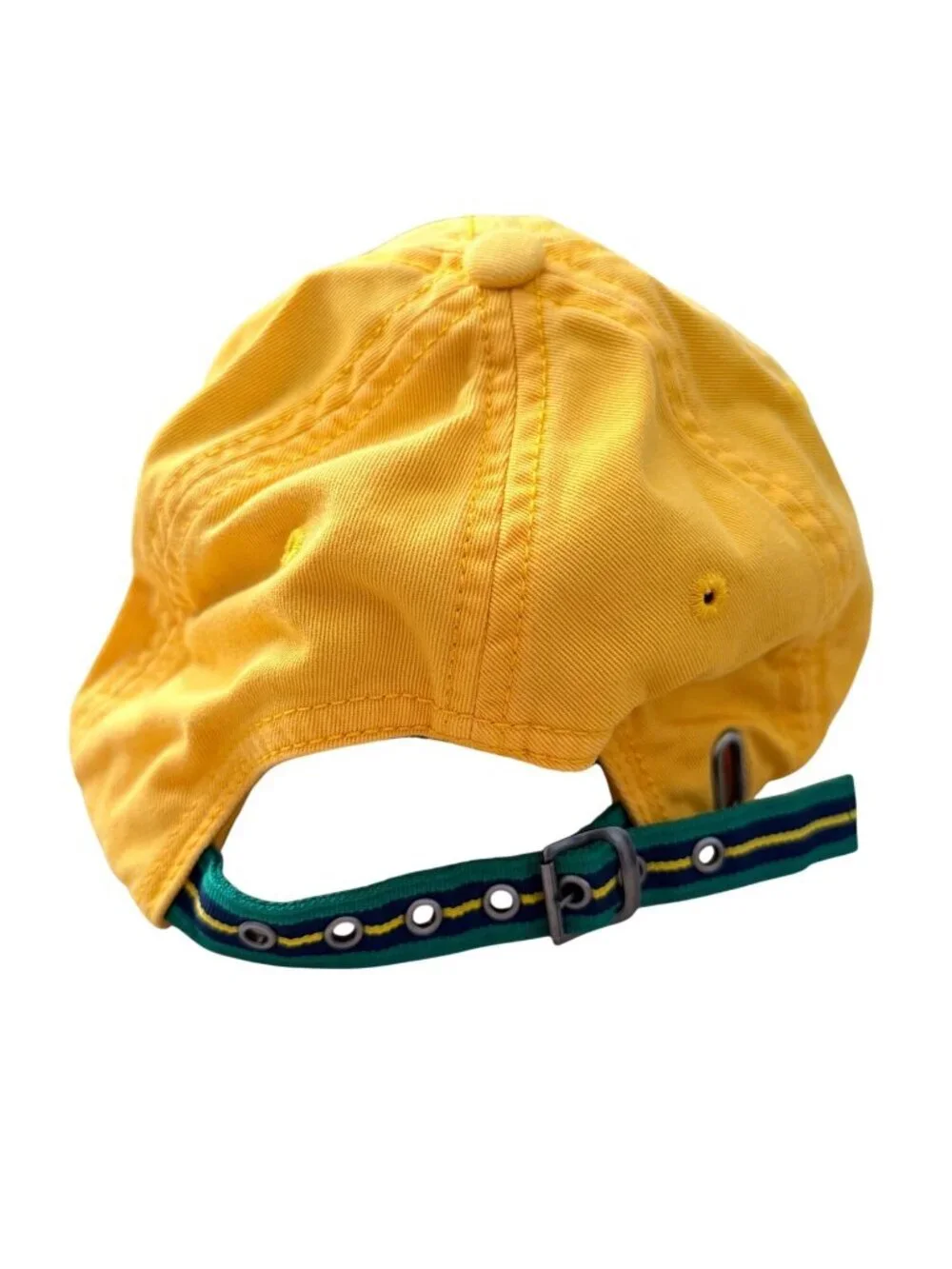 Lacoste Yellow Adjustable Strapback Hat With Green 